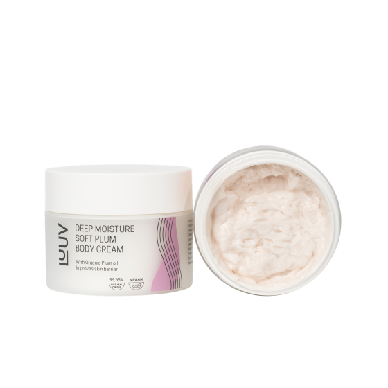 LUUV Natural Deeply Moisturizing Body Cream with Plum Oil