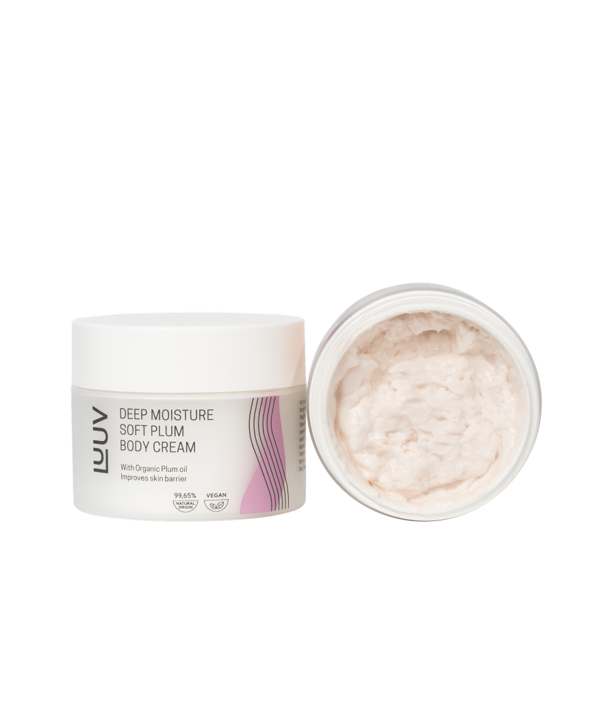 LUUV Natural Deeply Moisturizing Body Cream with Plum Oil