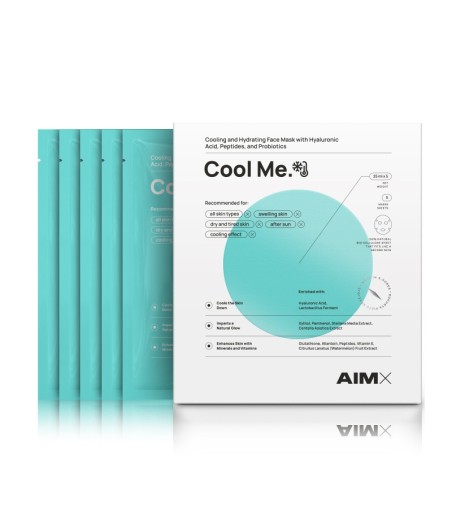 AIMX "Cool Me" Greito poveikio intensyviai regeneruojanti ir drėkinanti lakštinė kaukė su vėsinančiu ir raminančiu poveikiu