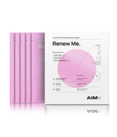 AIMX Renew Me Sheet Mask with Peptides & Collagen, 5 pcs.