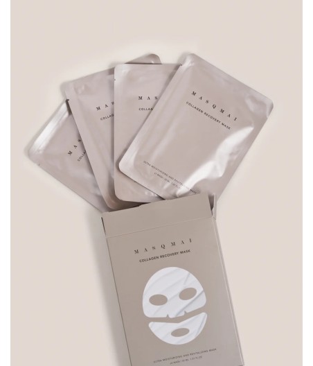 MASQMAI drėkinanti kaukė „Collagen Recovery Mask“, 4 vnt.