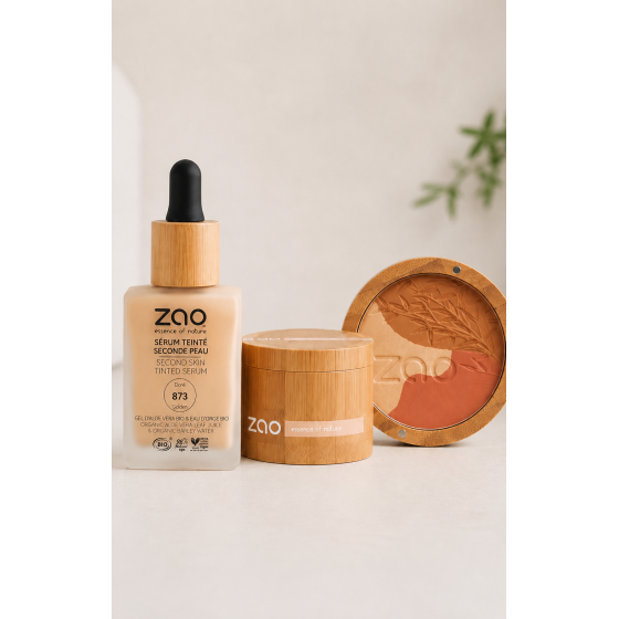 ZAO natūralaus makiažo rinkinys „Tobulas trejetas“- Second Skin + Mineral Silk + Sublime Mosaic