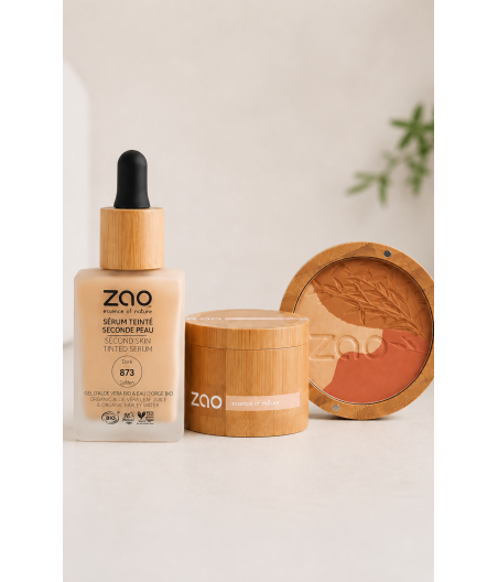 ZAO Natural Makeup Set "Perfect Trio" – Second Skin + Mineral Silk + Sublime Mosaic, Medium Skin