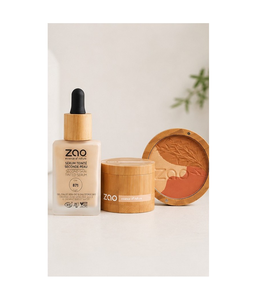 ZAO natūralaus makiažo rinkinys „Tobulas trejetas“- Second Skin + Mineral Silk + Sublime Mosaic šviesiai odai