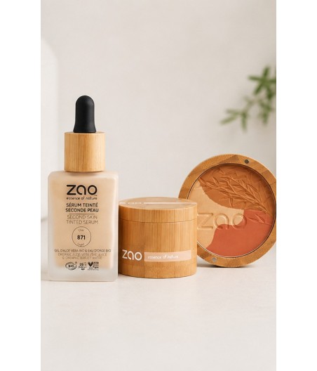 ZAO natūralaus makiažo rinkinys „Tobulas trejetas“ – Second Skin + Mineral Silk + Sublime Mosaic, šviesiai odai