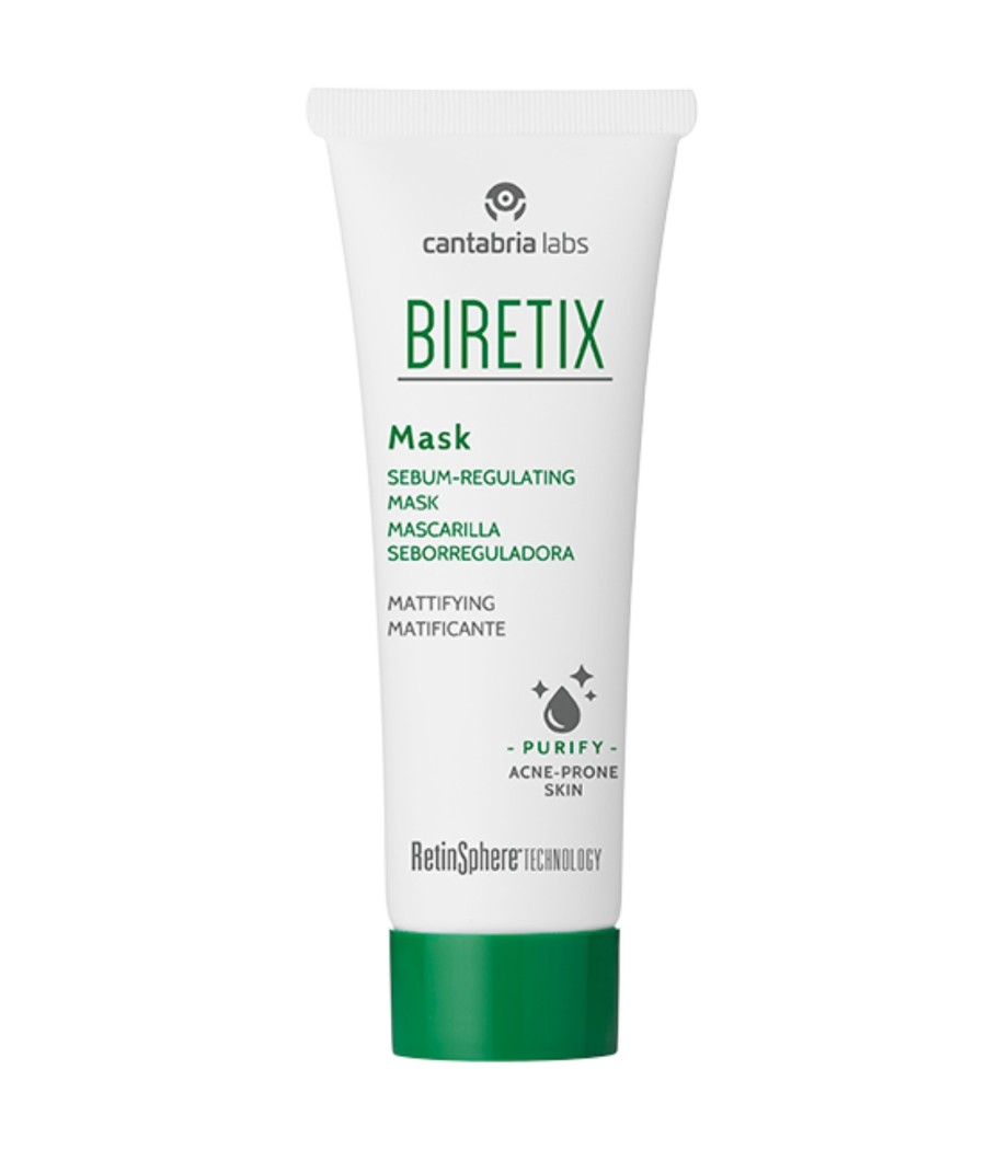 BIRETIX SEBUMĄ REGULIUOJANTI VEIDO KAUKĖ SU MOLIU, 25 ML