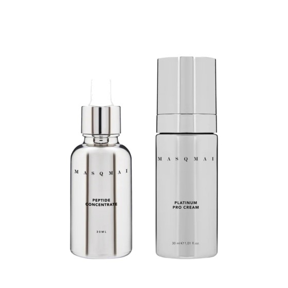 MASQMAI Firming Care Set for Mature Skin: Peptide Serum and Platinum Pro Cream
