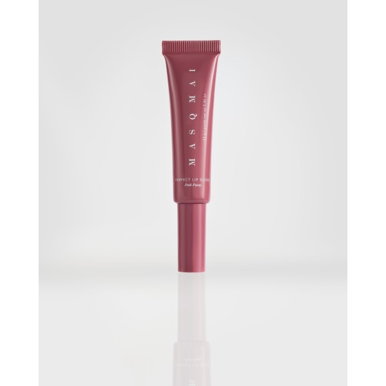MASQMAI lūpų ir blakstienų rinkinys: blizgis „Perfect Lip Gloss“ Pink Peony ir trigubo poveikio tušas